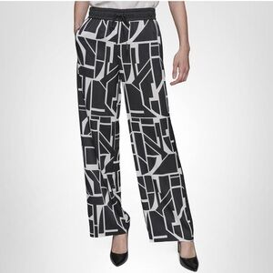 Karl Lagerfeld Paris women's pants with a black and white geometric print
